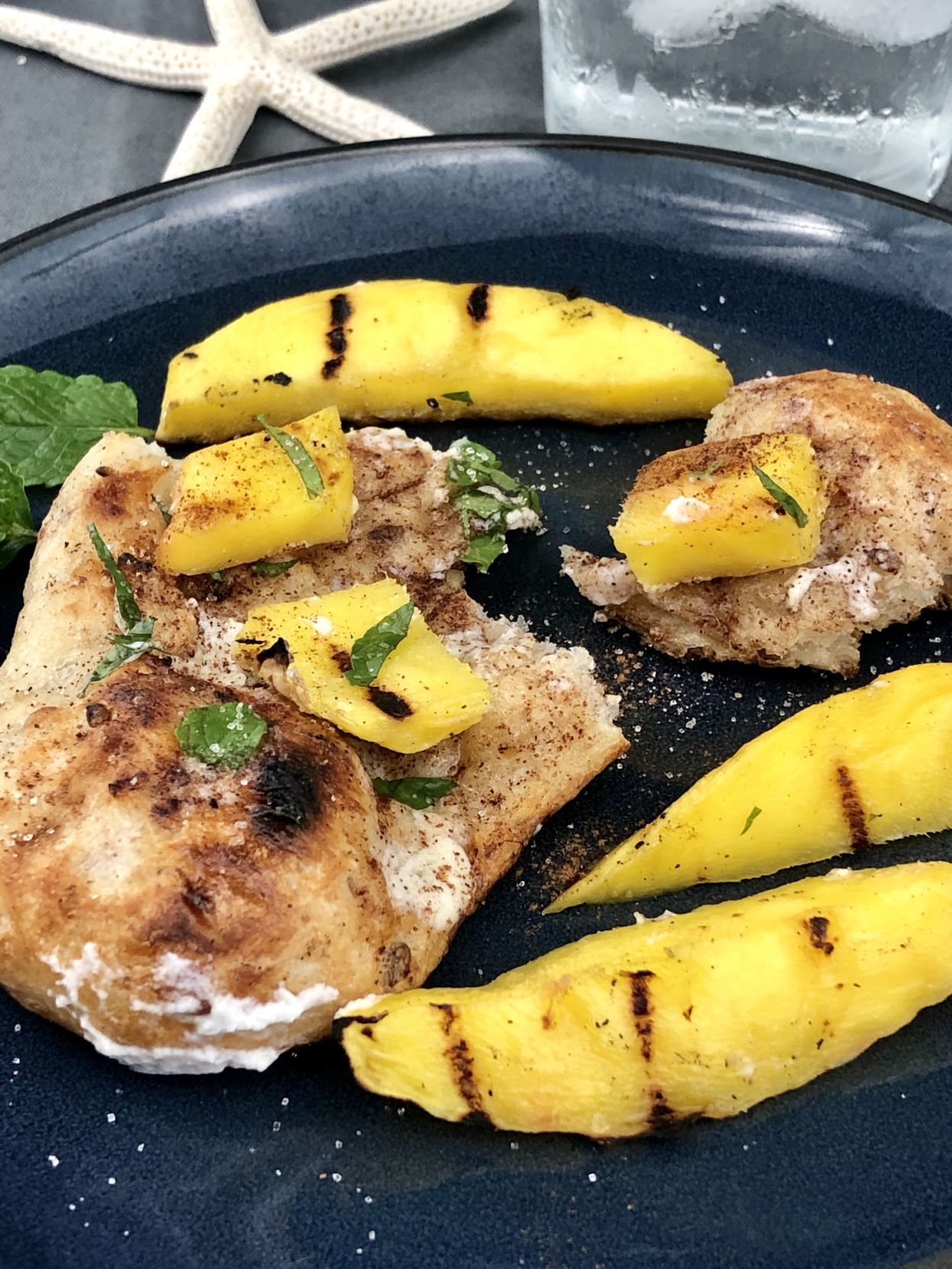 Grilled Sweet Cinnamon Flatbread with Mascarpone